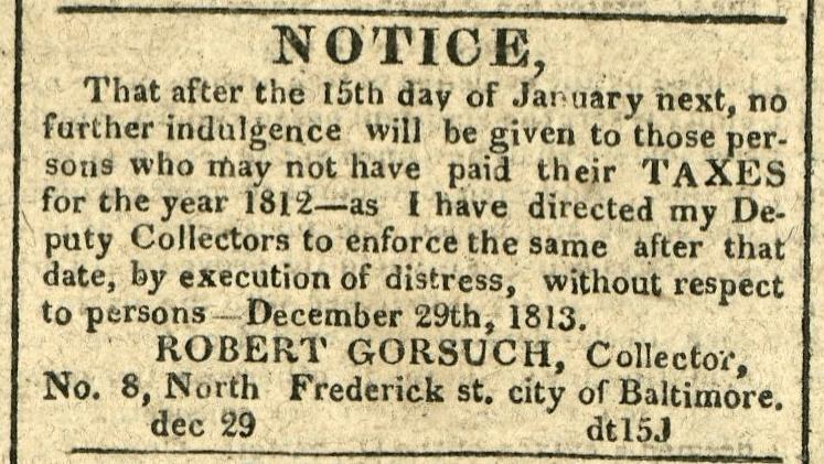 American and Commercial Daily Advertiser, December 29, 1814