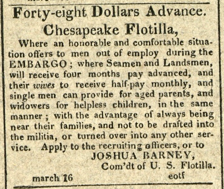 Advertisement: Forty-Eight Dollars Advance. Chesapeake Flotilla